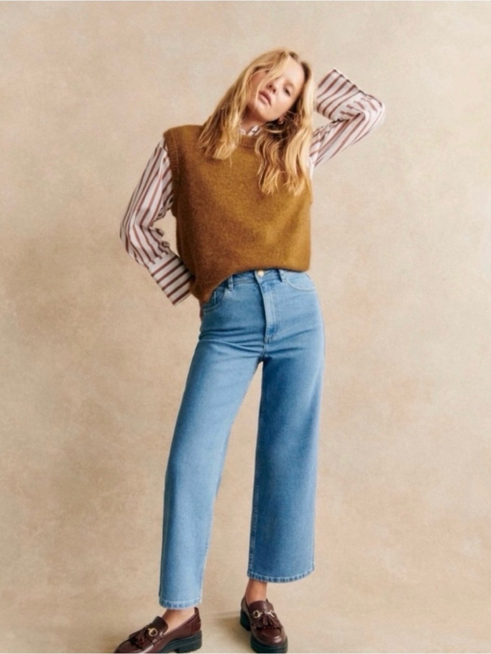 Sézane Le Crop in Light Blue